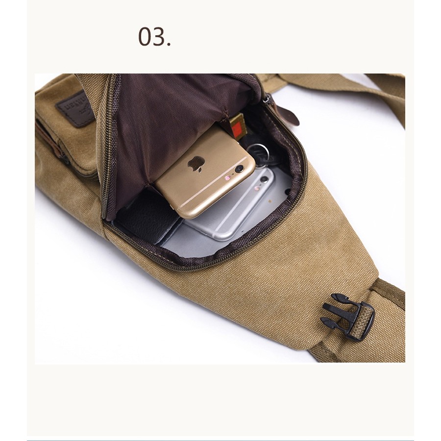 Túi đeo chéo vải bố nam cao cấp | BigBuy360 - bigbuy360.vn