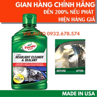 TẨY ĐỤC ĐÈN PHA Kem đánh bóng và phục hồi đèn pha Turtle Wax headlight cleaner & sealant T43 CHÍNH HÃNG TURTLE USA