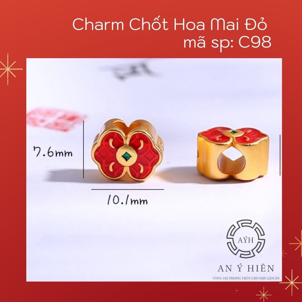 Charm Chốt hoa mai đỏ #C98 ( An Ý Hiên)