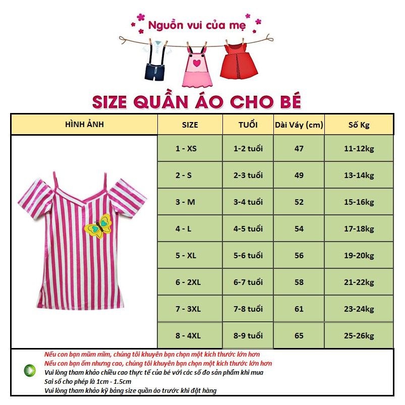 Đầm suông rớt vai size cho bé từ 10-22kg - Ninedra