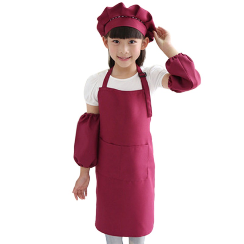 Set tạp dề + tay áo + nón đầu bếp cho bé học nấu ăn