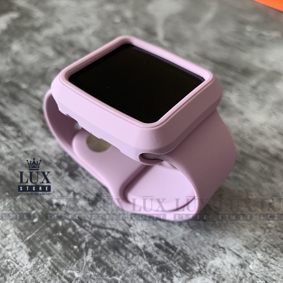 COMBO DÂY VÀ ỐP TÍM cho Apple Watch đồng Hồ Thông Minh iWatch 1/ 2/ 3/ 4/ 5/ 6/ SE Size 38mm 40mm 42mm 44mm