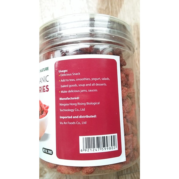 Kỉ Tử/Kỷ tử Hữu Cơ Green Nature 200g ( Organic Goji Berries ) - Date: 11/2022 - Nhà Hữu Cơ