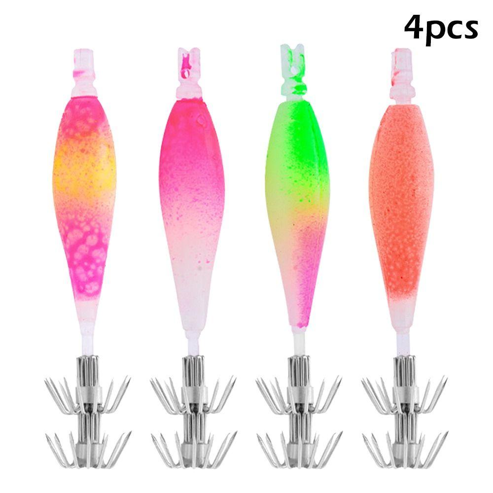 Set 4 Mồi Câu Cá Giả Hình Con Mực Mềm 7g 90mm