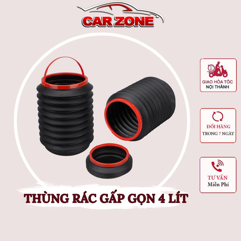 Thùng Rác Co Giãn Mini Để Trên Ô Tô – Dung Tích 4L