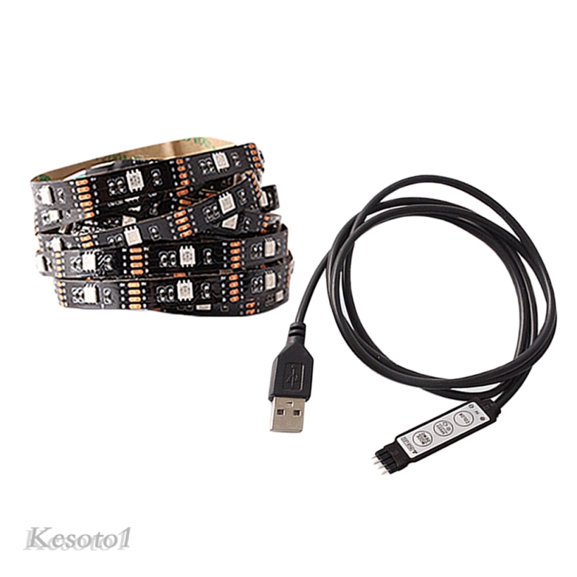 [KESOTO1] RGB LED Strip USB Port Light Tape SMD 5050 Music IR Controller 0.5M 1M 2M