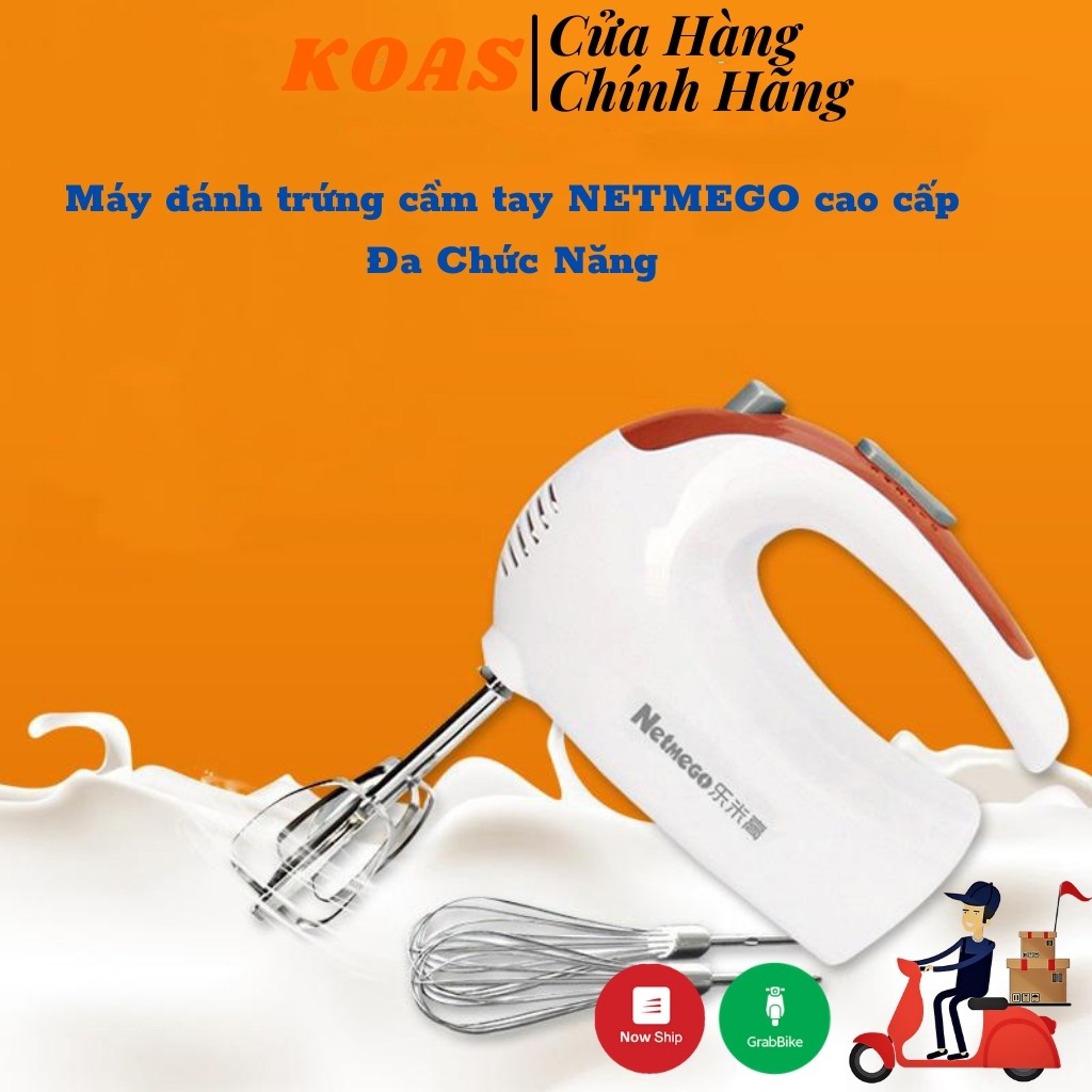 Máy Đánh Trứng Cầm Tay Netmego N38D 300W Đa Chức Năng Bảo Hành Lỗi 1 Đổi 1