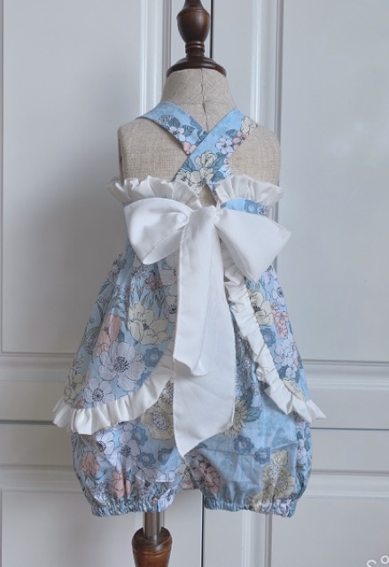 Đầm  Cho Bé 𝑭𝑹𝑬𝑬𝑺𝑯𝑰𝑷 TẶNG KÈM TURBANNHƯ Ý HOUSE'S-váy Trẻ Em - Hàng Thiết Kế- sét rời hoa 3D xanh