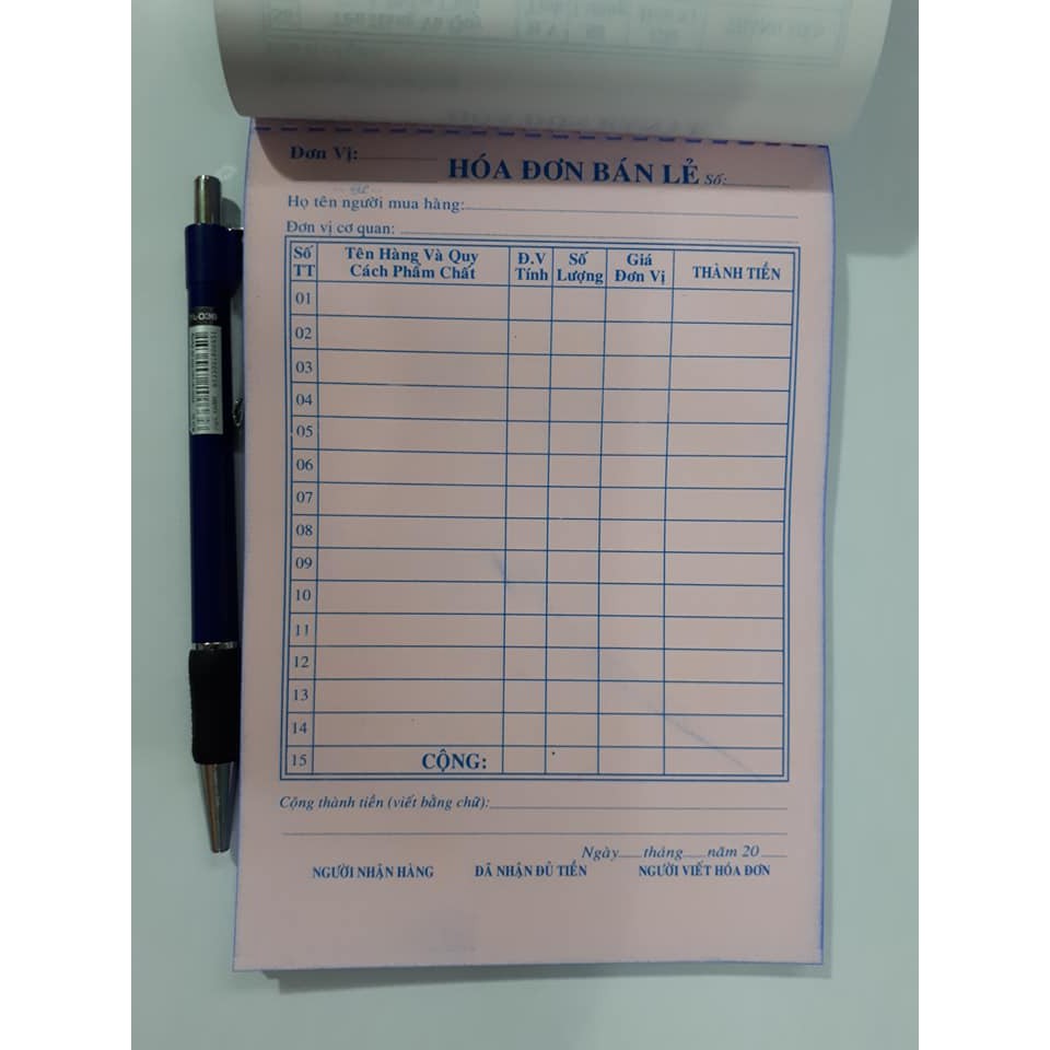 Hóa đơn bán lẻ 2 liên