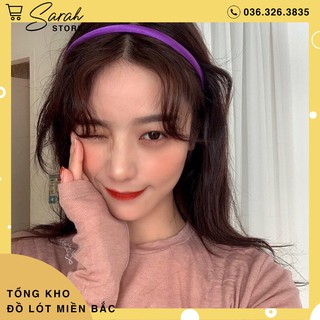 Bờm cài tóc trơn satin bản nhỏ