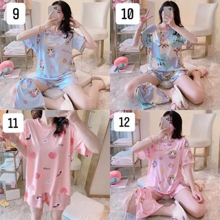 Bộ ngủ cotton cộc tay