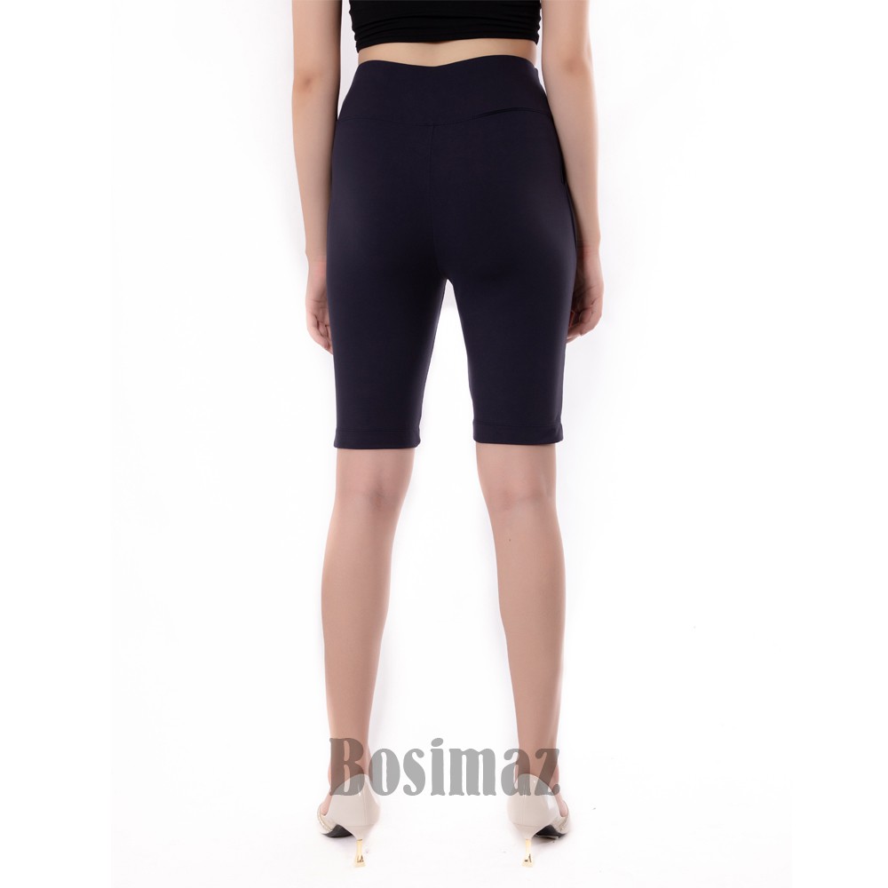 Quần Legging Nữ Bosimaz MS323 ngắn túi trước màu xanh navy cao cấp, thun co giãn 4 chiều, vải đẹp dày, thoáng mát.