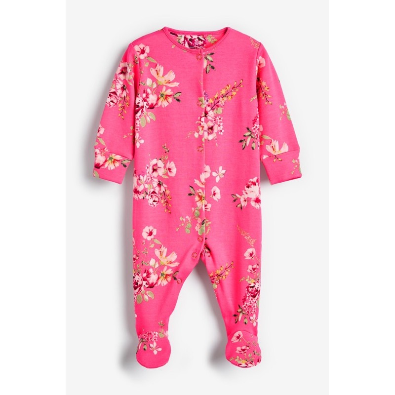 Body liền tất/sleepsuit NEXT chất liệu cotton cho bé gái