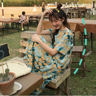 Đầm cotton ngắn tay dáng rộng thoải mái cho mùa hè