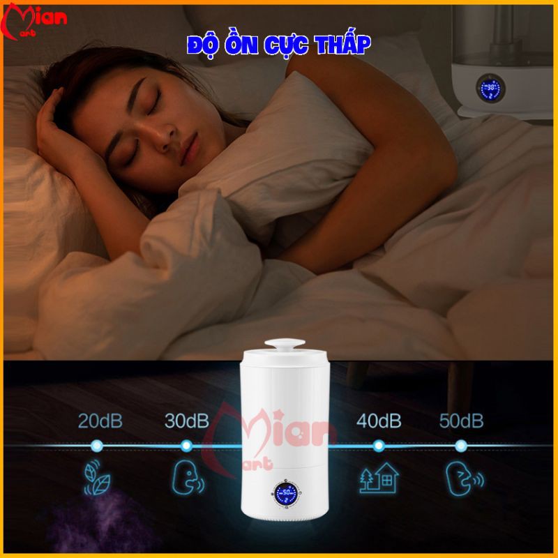 Máy phun sương tạo ẩm siêu âm xông tinh dầu 3800ml phun mạnh, dễ vệ sinh tặng tinh dầu 10ML- MIAN MART