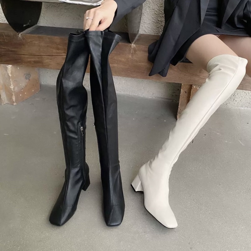 Bốt đùi da mềm khoá hông - Bunny Shoes (K914)