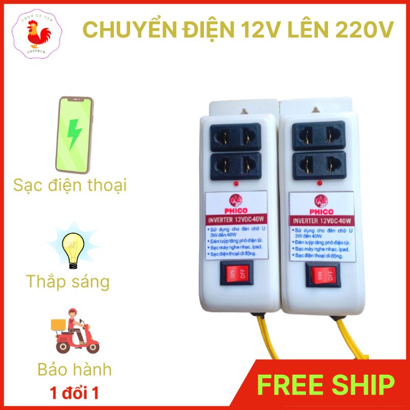 Sạc điện thoại 2 ổ cắm dùng bình xe máy, ô tô công suất dưới 40w