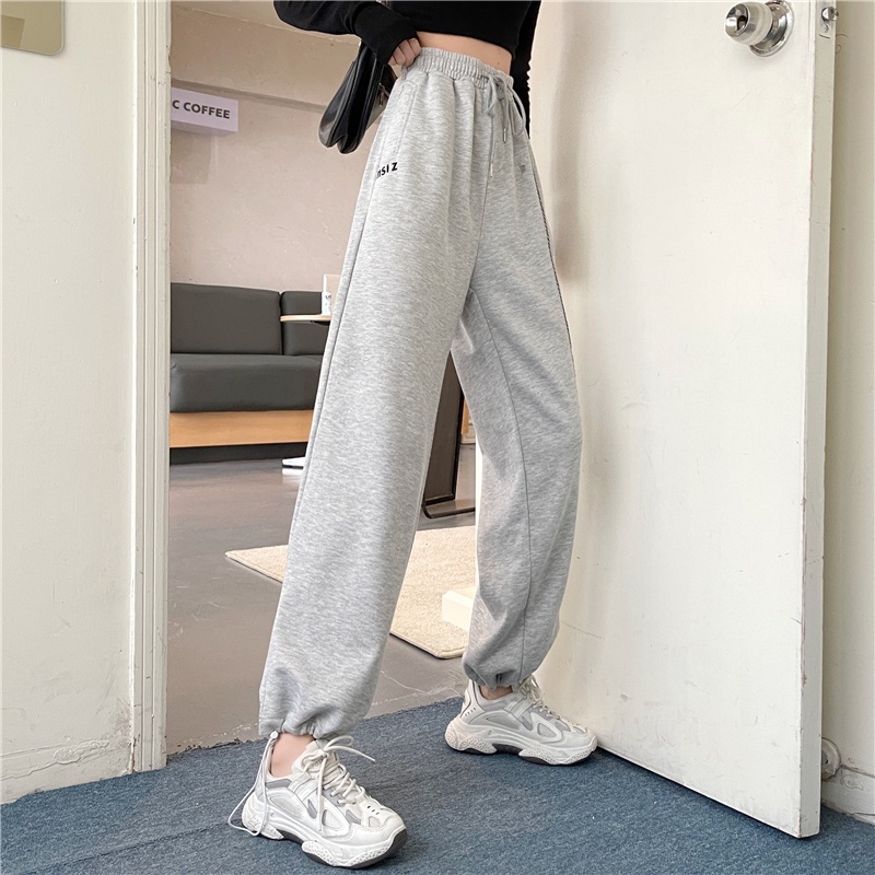 Quần thể thao SUXI lưng cao ống rộng phong cách Hàn Quốc thời trang mới dành cho nữ