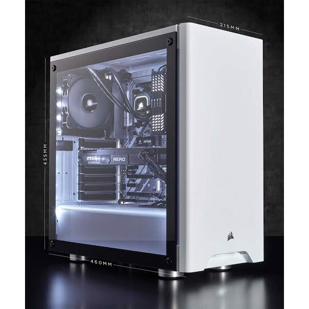 Vỏ case kính cường lực Corsair 275R RGB - WHITE (Tặng 2 Fan)