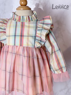 Váy kẻ tutu hồng Lennco(chỉ còn size 9/12)