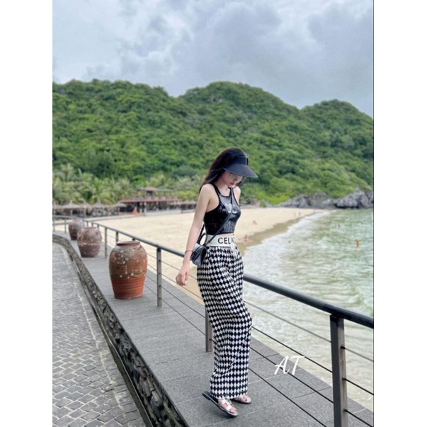 Quần suông chữ cạp nhăn hàng QCL1