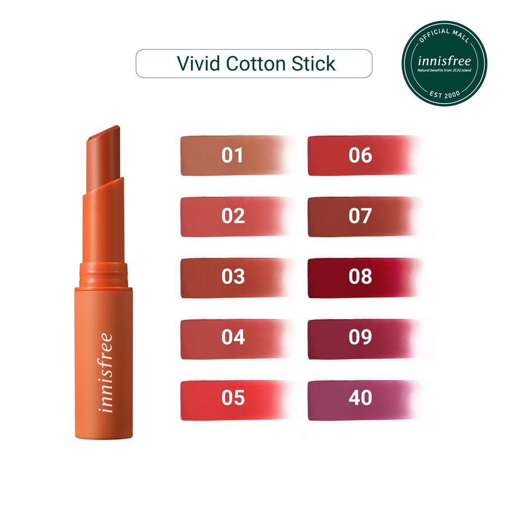 Son thỏi lâu trôi innisfree Vivid Cotton Stick 2g | BigBuy360 - bigbuy360.vn