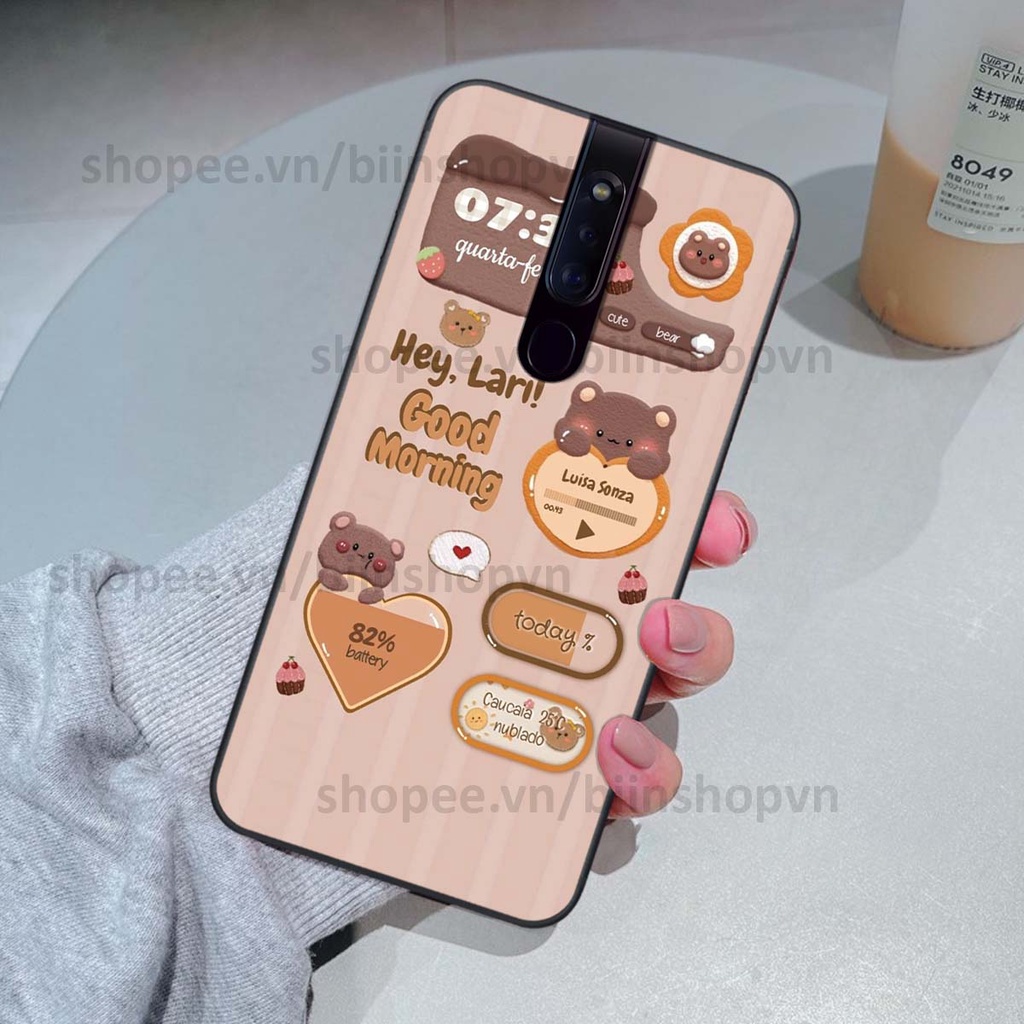 Ốp Oppo F11 / F11 Pro in 3D icon gấu nổi siêu xinh, siêu đáng yêu, cá tính phong cách