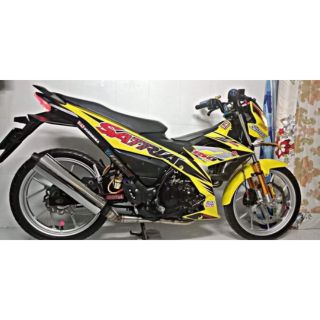 Tem satria tem trùm bản ba lớp mầu vàng đen dán cho xe satria