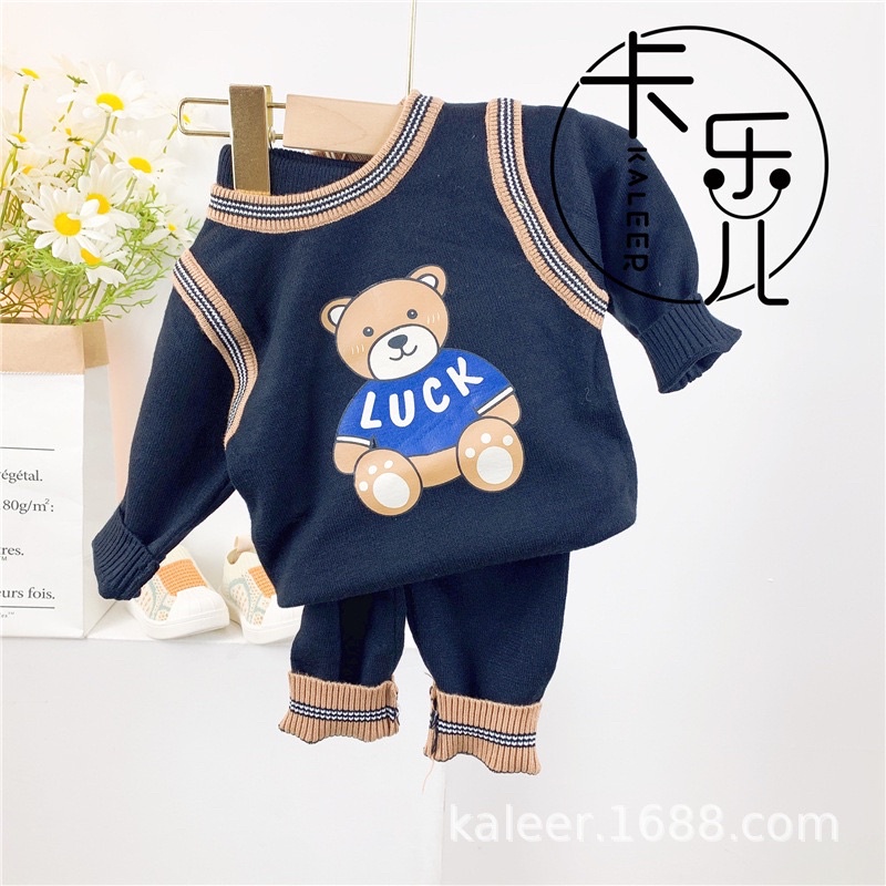 Bộ quần áo len cho bé trai, Set bộ len nhí hàng quảng châu, Đồ bộ len cho bé trai size từ 5kg đến 13kg