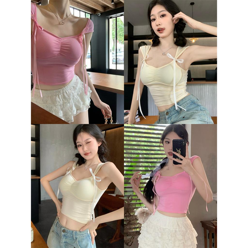 Áo Tank Top Thắt Nơ Thời Trang Mùa Hè Cho Nữ
