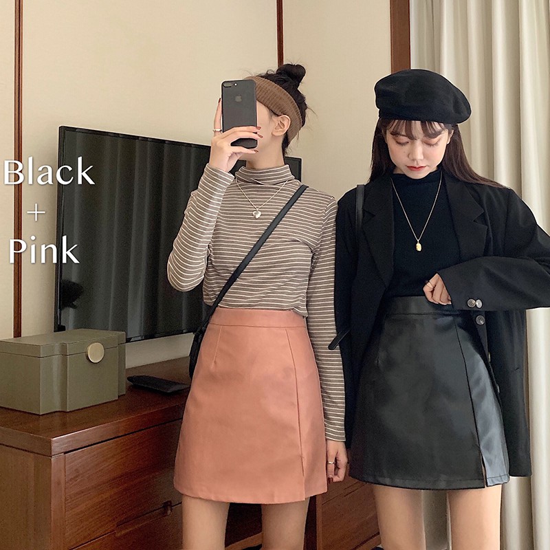 Chân Váy Da Dáng Chữ A Lưng Cao Kiểu Cổ Điển Dễ Phối Đồ | BigBuy360 - bigbuy360.vn