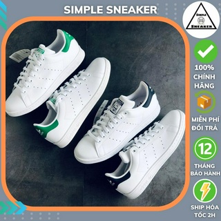 Giày Adidas Stan Smith Chính Hãng 🔴SIMPLE SNEAKER🔴 Adidas Stan Smith Màu Trắng Gót Xanh Lá Thời Trang Nam Nữ [M20324]