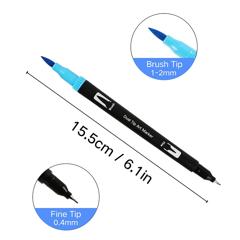 Nguồn Cung Cấp Nghệ Thuật 100 Chiếc Màu Sắc FineLiner Bút Lông Kép Bút Lông Bút Vẽ Tranh Màu Nước Bút đánh Dấu Nghệ Thuật để Tô Màu Sách Thư Pháp