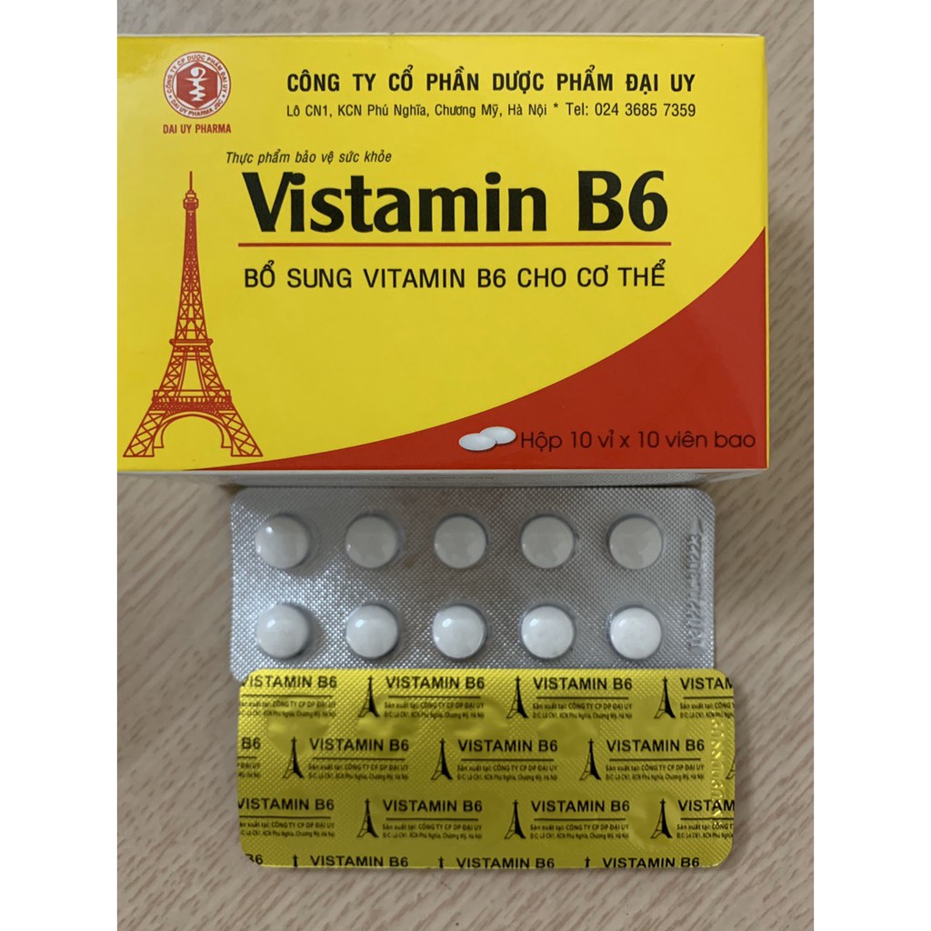 Vitamin B6 vỉ 100 viên - Bổ sung Vitamin nhóm B cho cơ thể