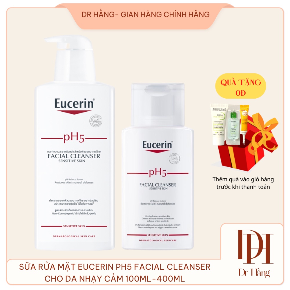 sữa rửa mặt Eucerin pH5 Facial Cleanser cho da nhạy cảm 400ml