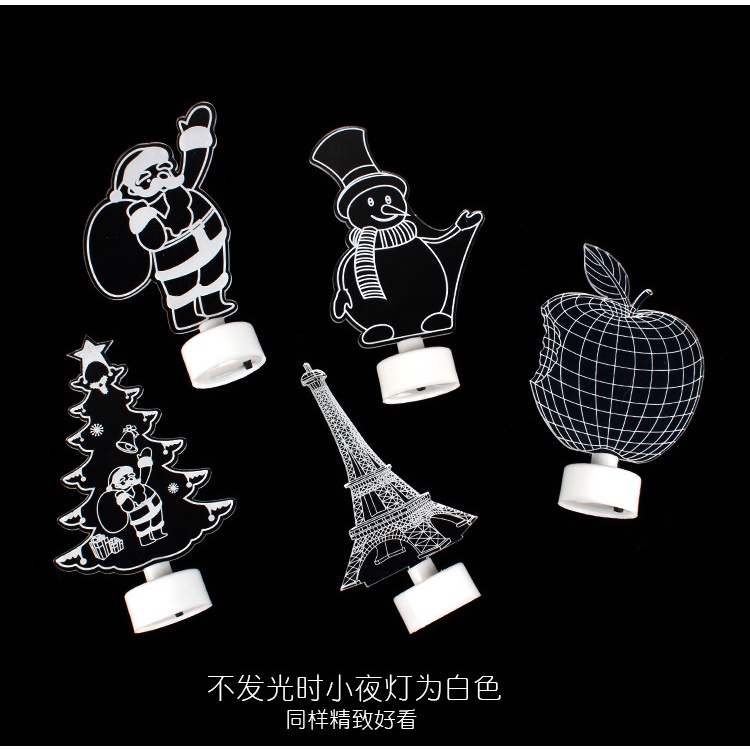 Đồ Chơi Đèn LED Ban Đêm Bằng Acrylic Họa Tiết Hoạt Hình Ba Chiều Phát Sáng