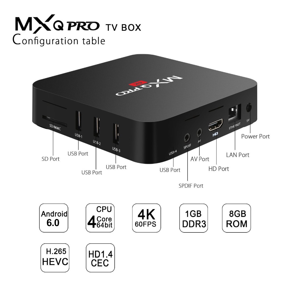Tv Box Mxq Pro 4k Android 7.1 Rk3229 Lõi Tứ 2gb Ram 16gb Rom 2.4g Wifi Và Phụ Kiện