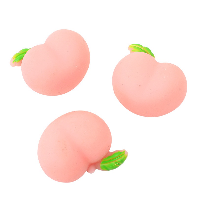Siêu dễ thương Silicone màu hồng đào Đồ chơi Bóp dành cho Người lớn Trẻ em Căng thẳng Giảm căng thẳng Đồ chơi Thần tài Giải nén Trang trí Thiết bị