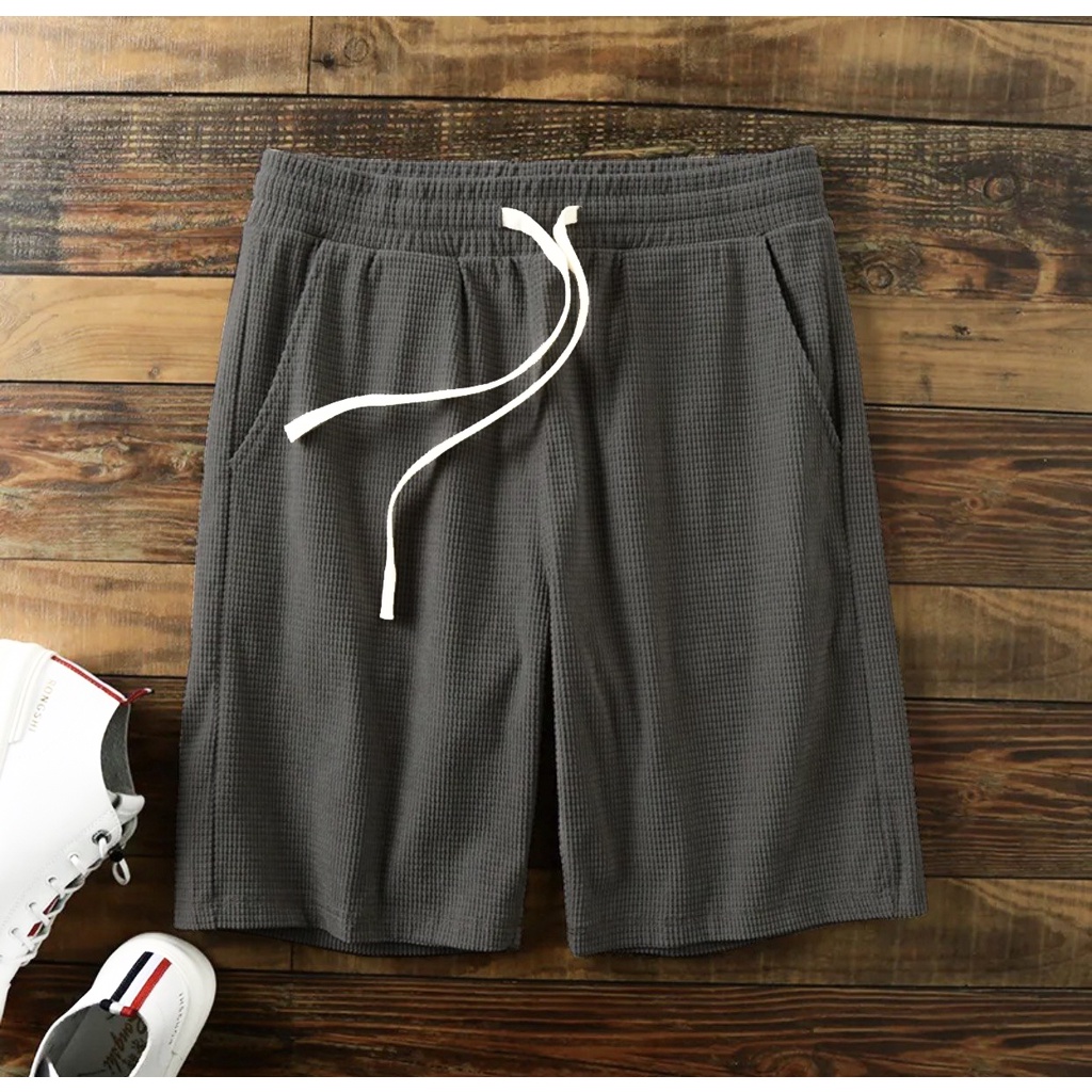 Quần short nam vải tổ ong cao cấp INDOCHI thoáng mát, dày dặn không xù lông