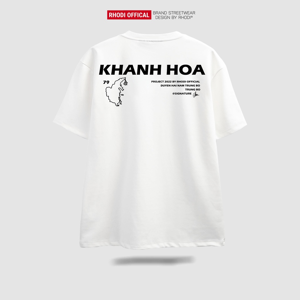 Áo thun local brand RHODI phông cổ tròn tay lỡ unisex nam nữ thế hệ genz Text Khánh Hòa