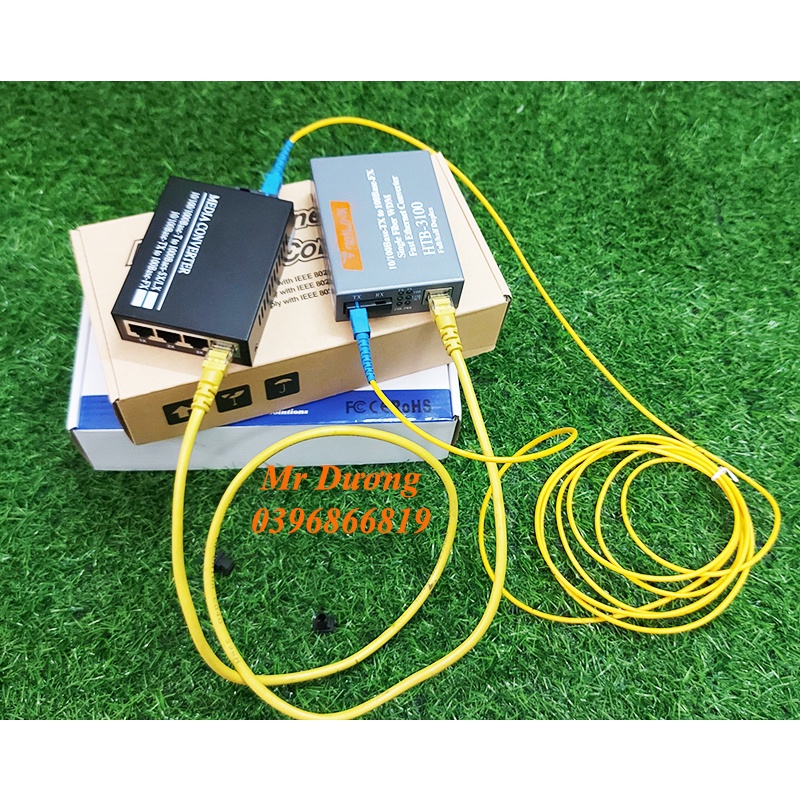 Bộ Converter Quang 1 Quang 4 lan Đầu A và Converter Quang Netlink 1 Quang 1 Lan Chuẩn B Single Mode 10/100mb