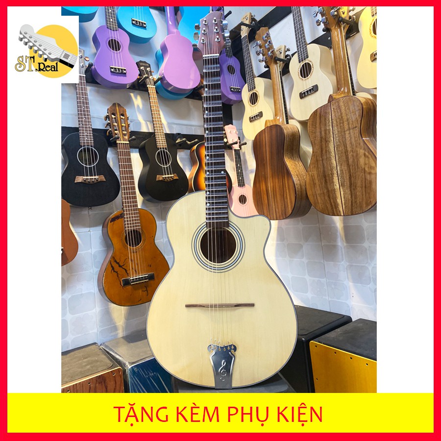 Đàn guitar phím lõm - ghi-ta vọng cổ gỗ nguyên tấm solid (Lục huyển cầm)