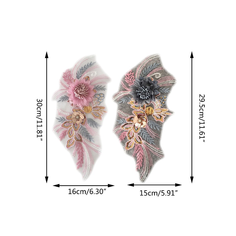 Vòng cổ ren thêu hoa hồng đính kim sa
 | BigBuy360 - bigbuy360.vn