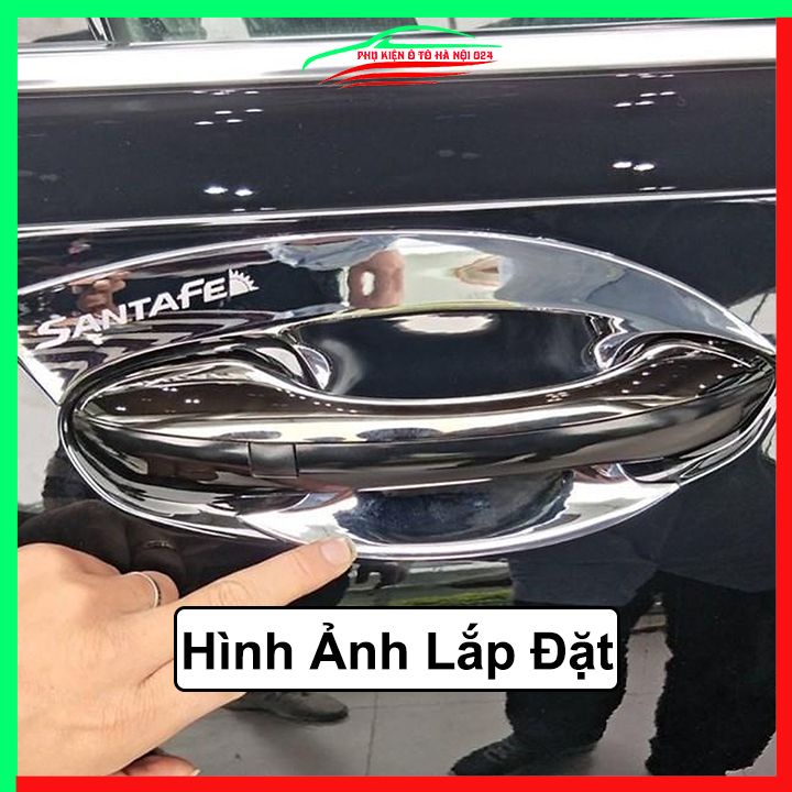 Ốp tay hõm mạ crom Santafe 2019-2023 sáng bóng chống trầy bảo vệ cửa xe ô tô