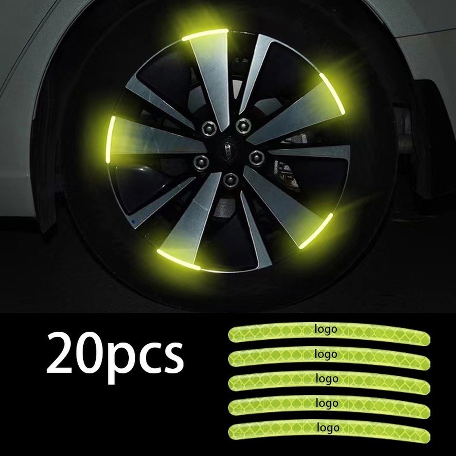 Bộ 20 Miếng Dán In Logo Cảnh Báo An Toàn Cho Bánh Xe Hơi Xe Máy