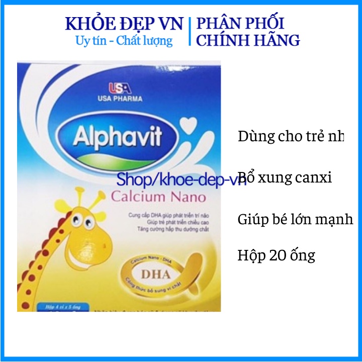 Alphavit canxi Calcium Nano (ăn ngon, tằn cường hấp thu dưỡng chất,trẻ còi xương, biếng ăn)