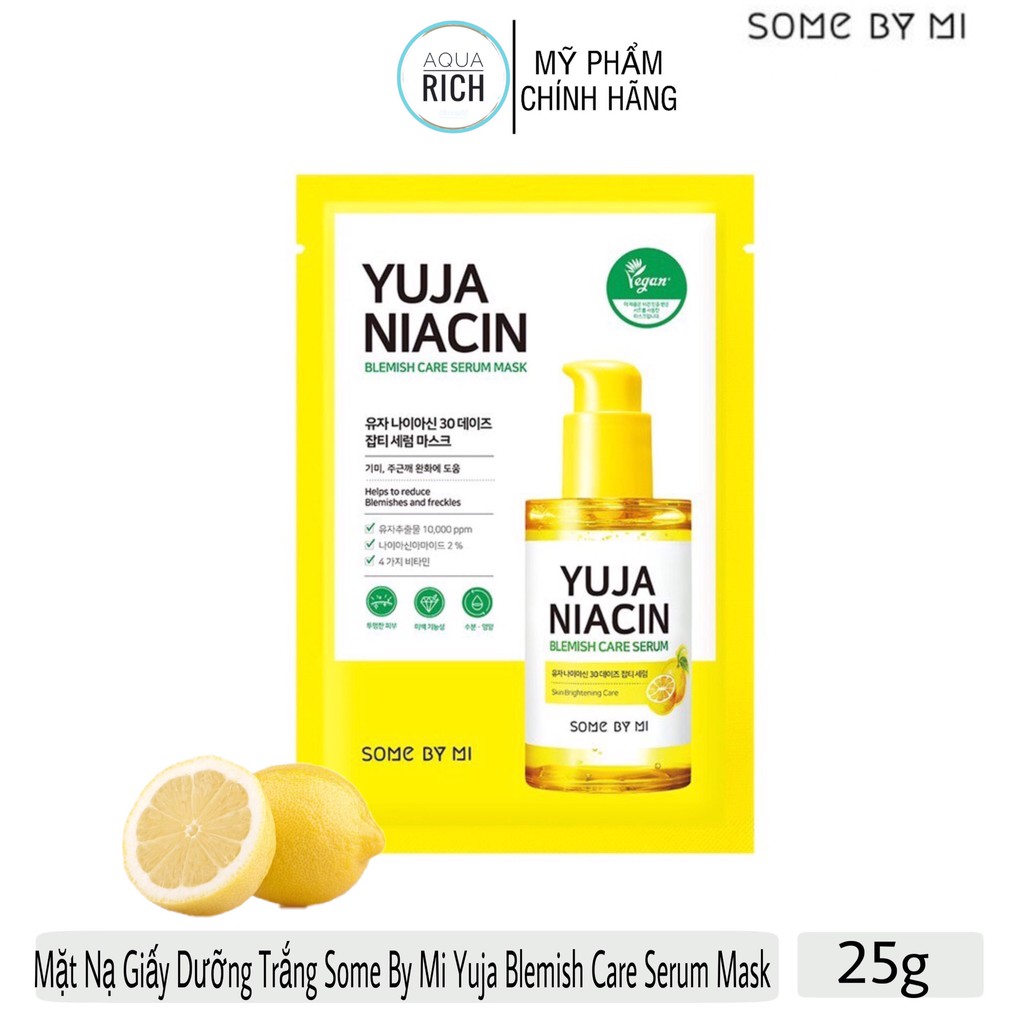 Mặt Nạ Giấy Dưỡng Trắng Some By Mi Yuja Niacin Blemish Care Serum Mask 25g ( miếng lẻ )