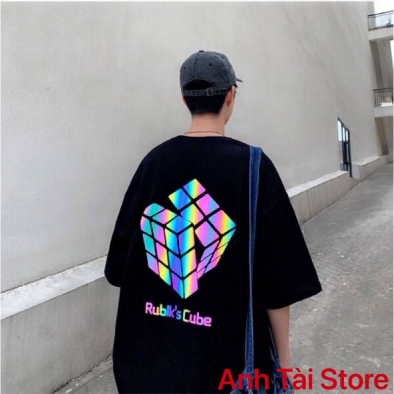 Áo thun tay lỡ phông Unisex nam nữ Cotton oversize đến 75kg form rộng Rubiks Cube ATP 01 | WebRaoVat - webraovat.net.vn