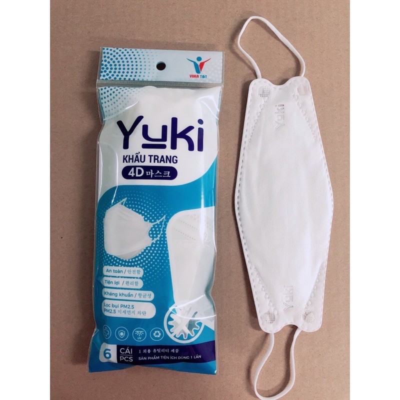 Khẩu trang 4d mask yoki 4 lớp (hàng công ty) túi 6cái