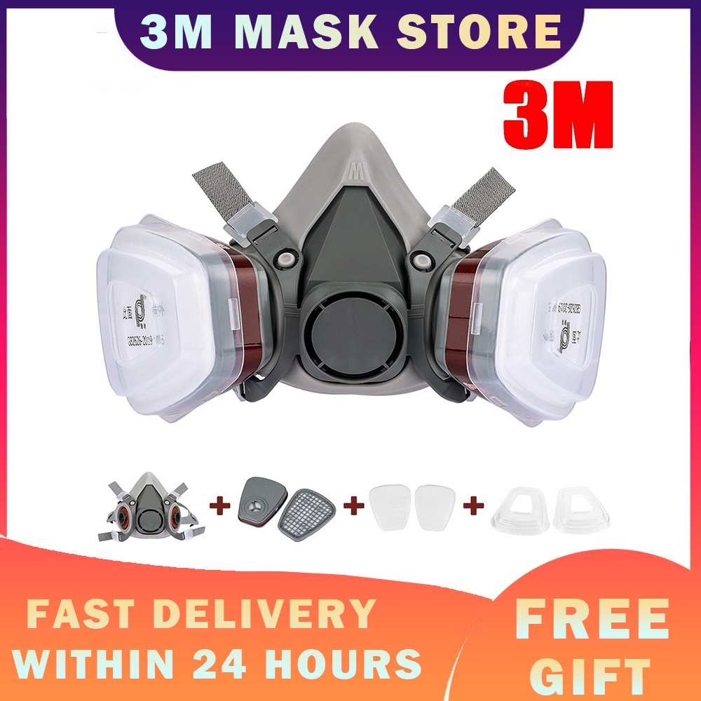 7-in1-3M-6200 Gas-Mask-Spray-Paint-Decoration-Che-Dust-Mask-Protection-Toxic-Steam-Filter-Respirator